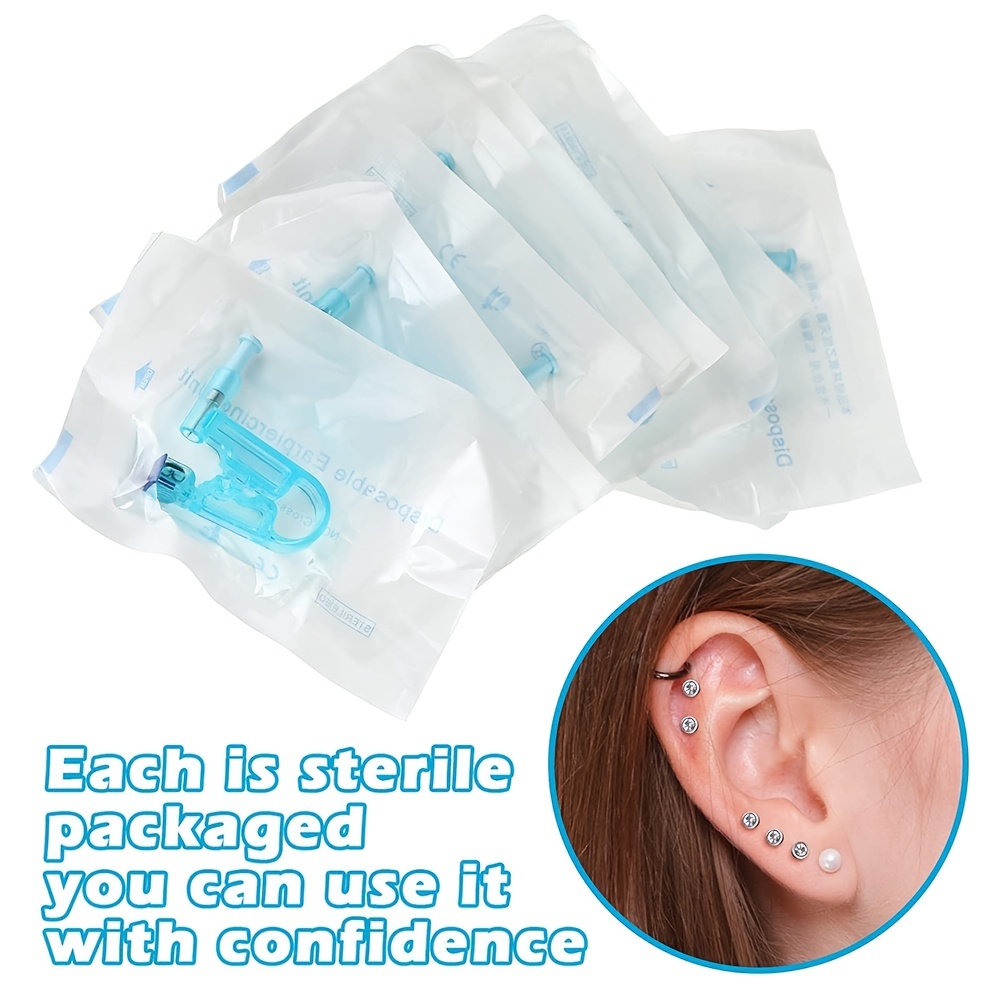 Disposable Piercing Gun Sterile Ear Piercing Kit + Free Crystal Ear Stud