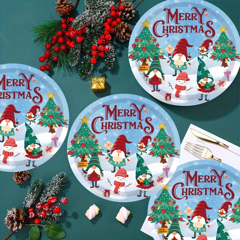 Christmas Party Decoration Supplies Disposable Paper Plate - Temu