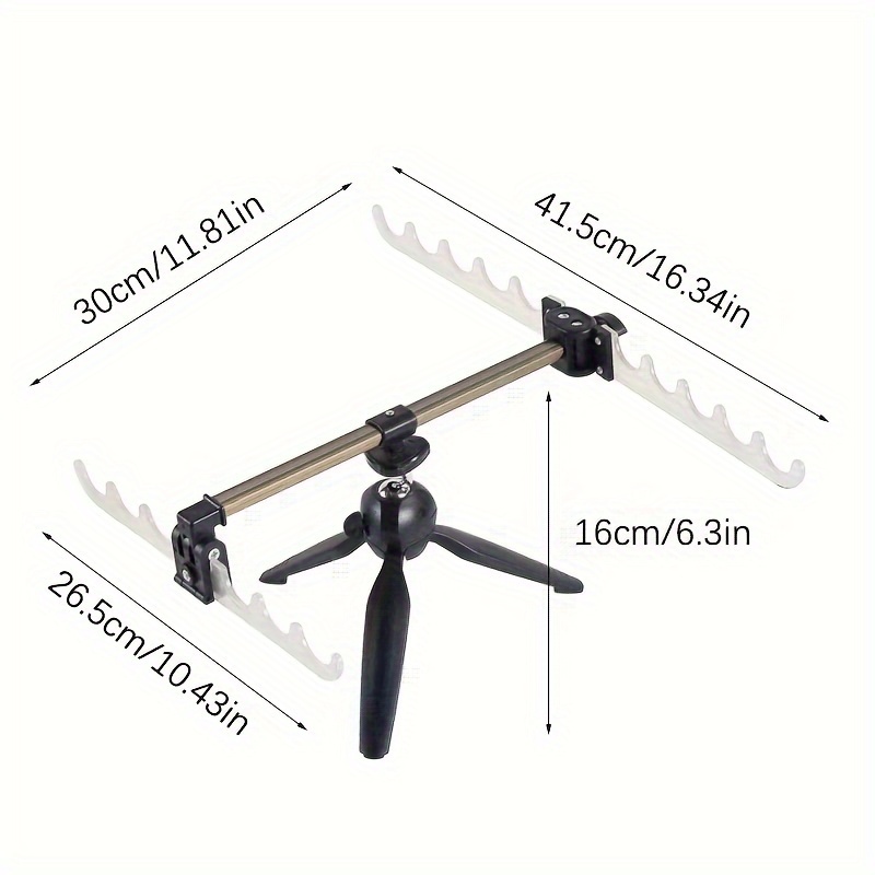 Mini Fishing Rod Holder Collapsible Tripod Stand Aluminum Alloy 6 Groove  Winter Portable Ice Fishing Pole