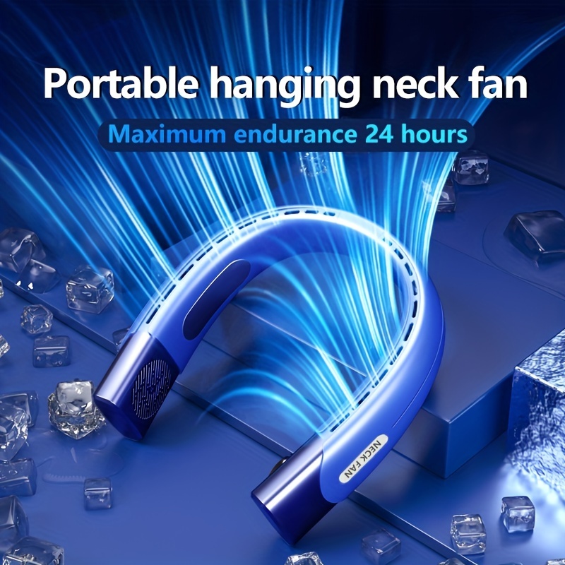 Mainstays Rechargeable Portable Neck Fan for Outdoor Orange
