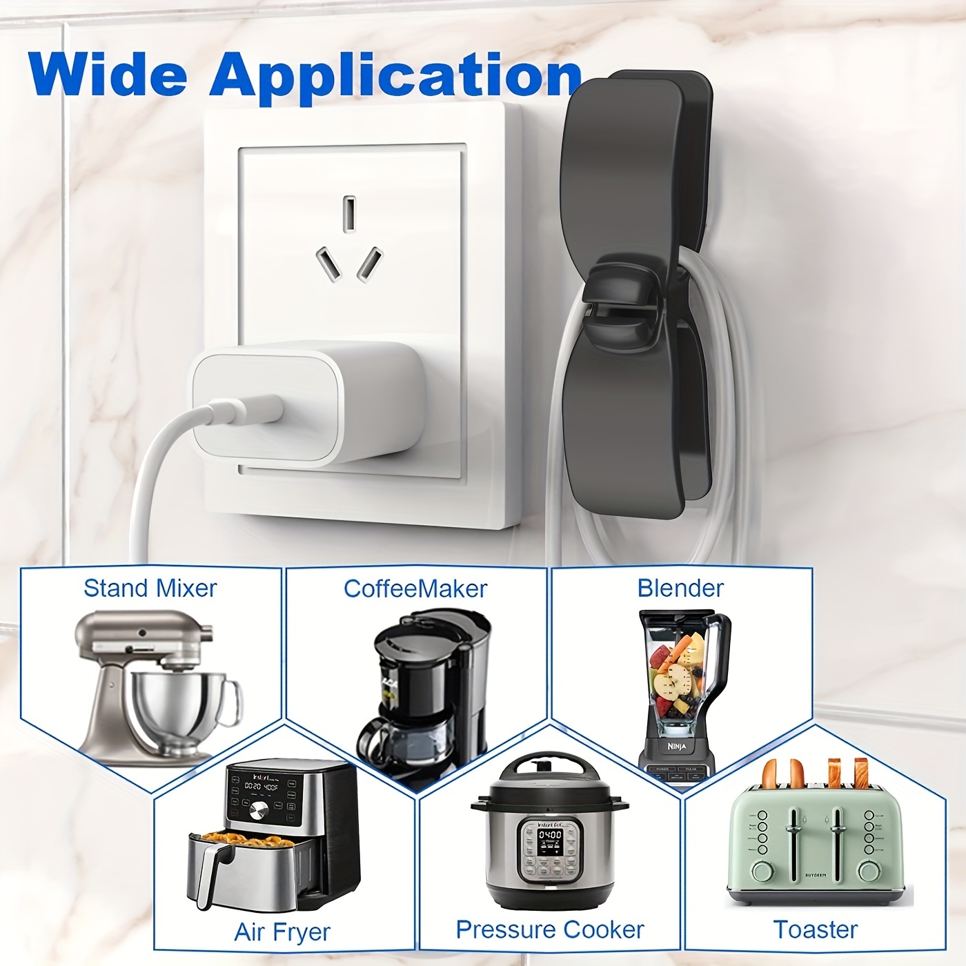 Cord Organizer For Appliances, Upgraded Cord Keeper, Appliance Cord Winder  Cord Holder Organizer Stick On Mixer, Blender, Coffee-maker, Toaster,  Pressure-cooker And Air-fryer - Temu