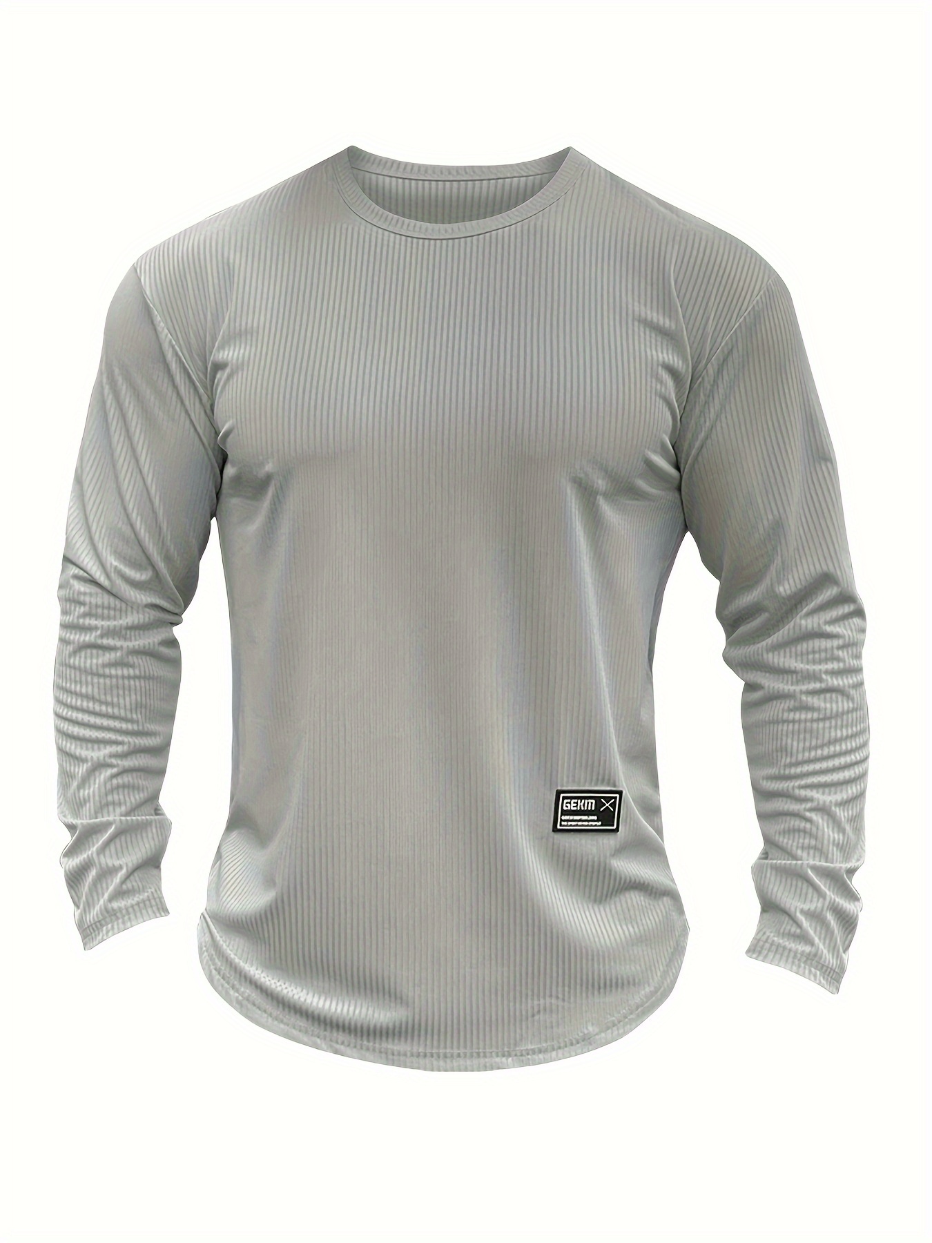 Men's Long Sleeve Workout Shirt Active Stretch - Temu