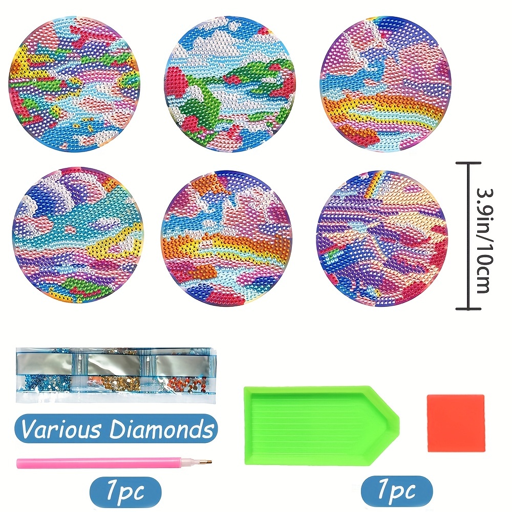 6pcs Leaves Diamond Art Painting Coasters Kits With Holder DIY Green Leave  Diamond Art Coaster Non Slip Coaster For Adults Diamond Painting Kits