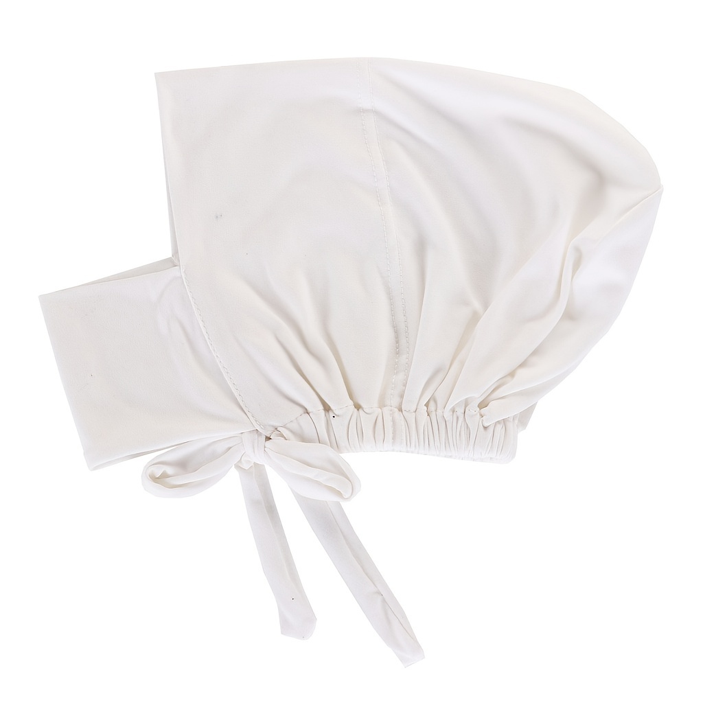 Drawstring Neck Turban Cap Hijab Cap Bonnet Cap Solid Turban Cap