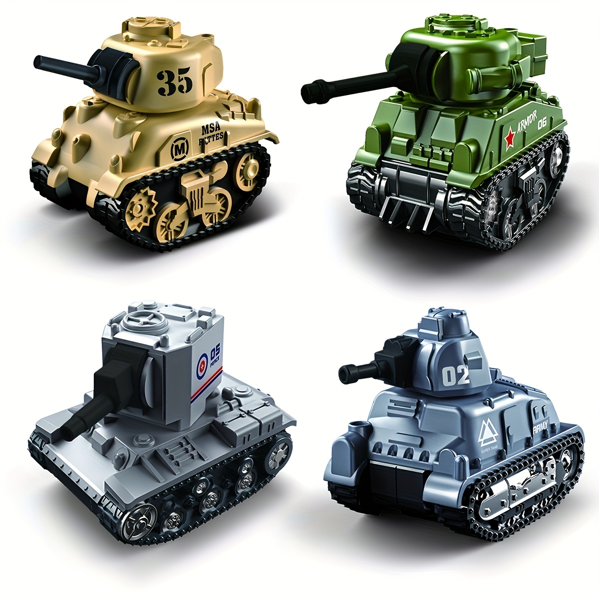 RC Tank Remote Tank Toy, Remote Control Mini RC That Shoots with Lights  Realistic Sounds, RC Vehicle Full-Function Stunt Car Military Toy Tank