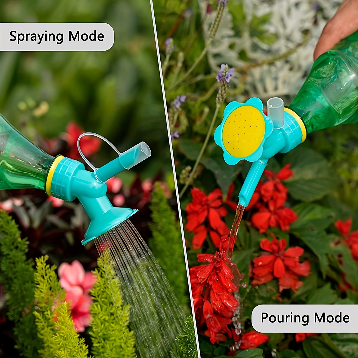 Portable Pourer Spout to Attach to Plastic Bottles for Watering plants.