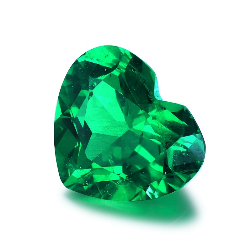 Pretty Man-Made Green Emerald Heart Gems - Bargain Priced Heart Cut Emerald  Lab Created Gemstones