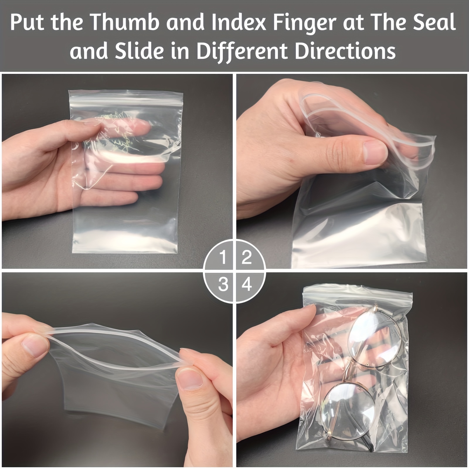 Resealable Self Sealing Zipper Clear Plastic Bags for Jewelry