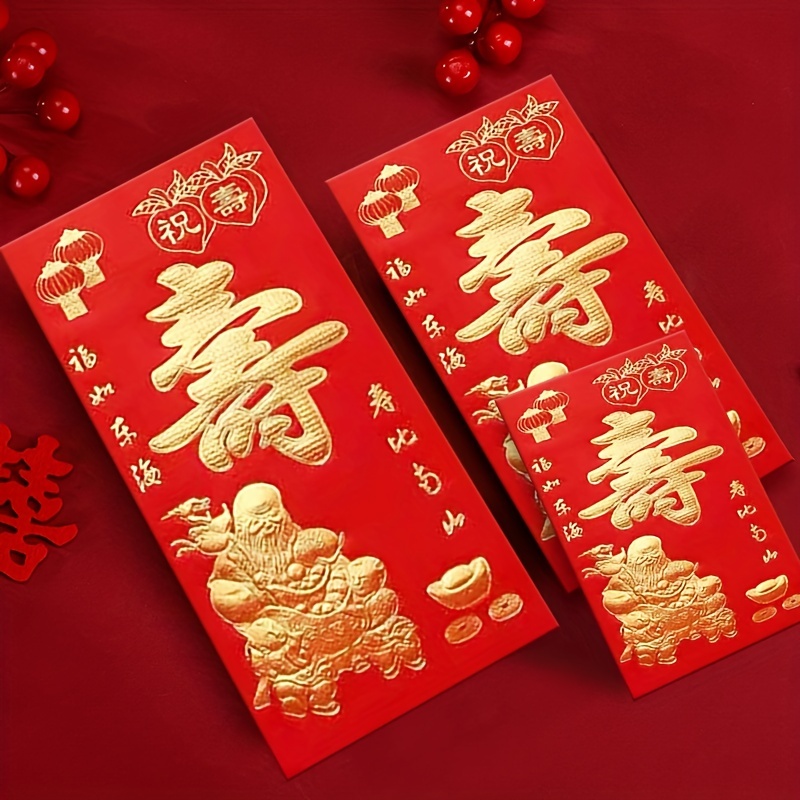 6pcs / set Enveloppe rouge chinoise classique de haute - Temu France