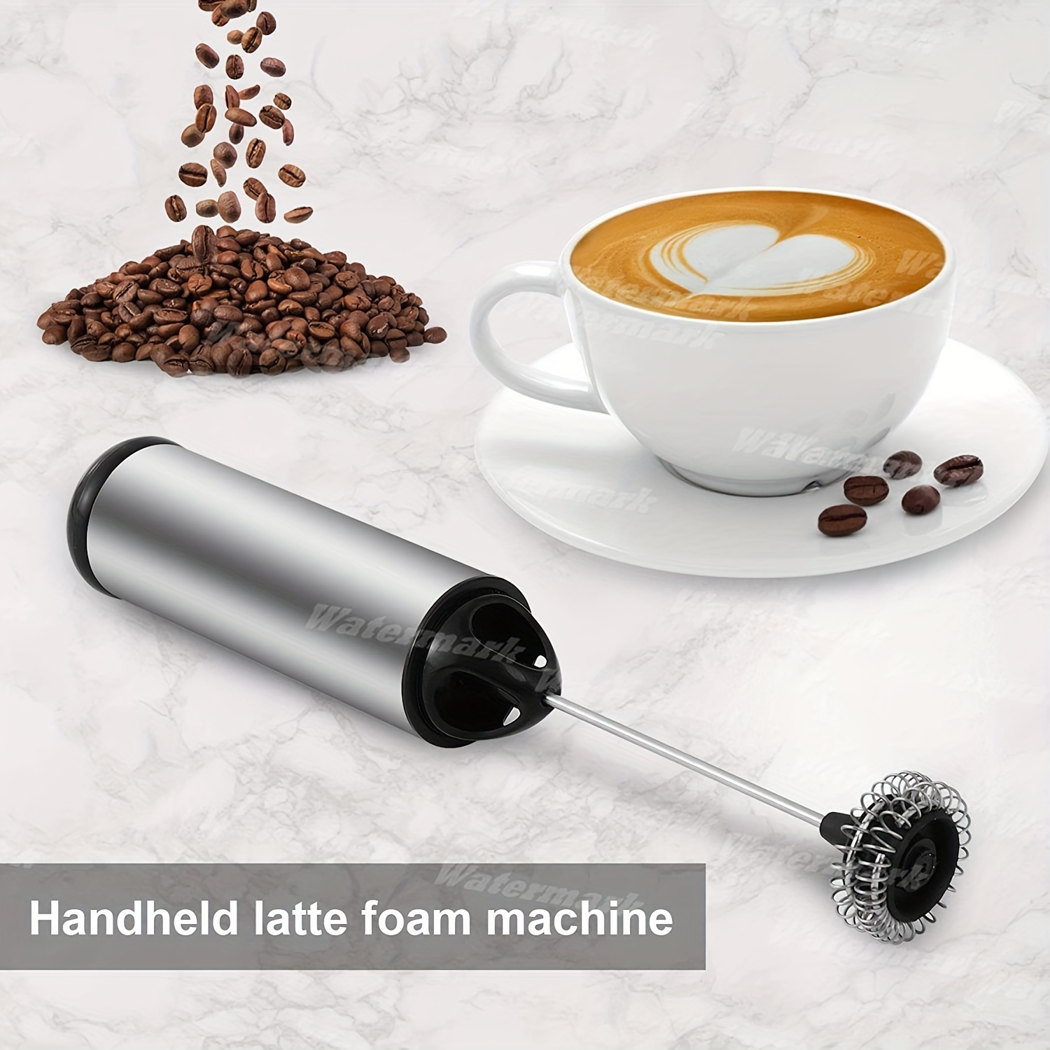 Espumador de leche eléctrico, batidora de mano con soporte mejorado,  espumador multifuncional de acero inoxidable para espuma de leche  eficiente