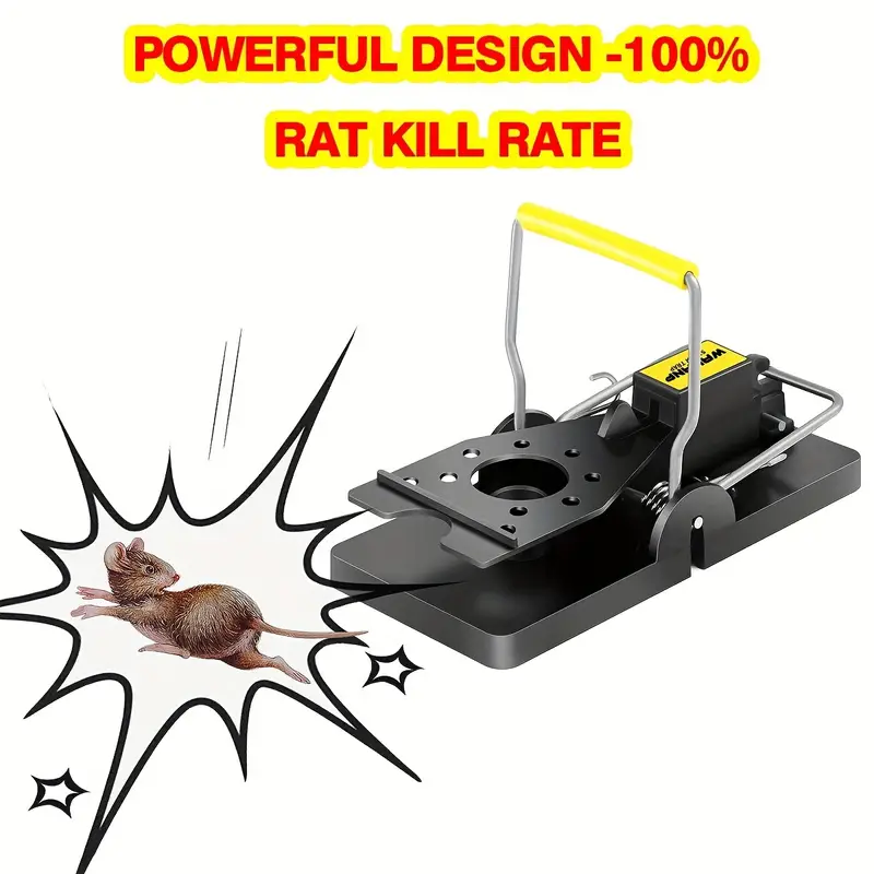 2 Pack Reusable Mouse Traps Rodent Snap Trap Mice Catcher Mousetrap Heavy Duty, Size: Small, Black
