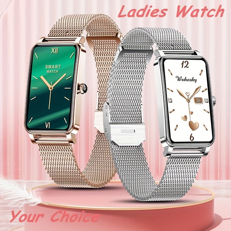 Relojes inteligentes para mujer (contestar/hacer llamadas) con pantalla  táctil de 1.72 pulgadas, monitor de ritmo cardíaco, reloj inteligente para