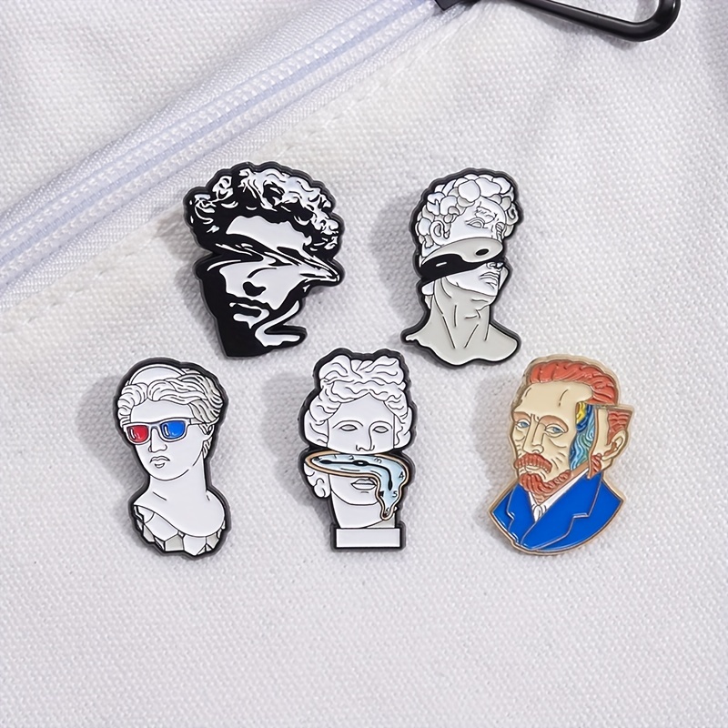Sculpture Brooch Classical Paint Badge for Clothing