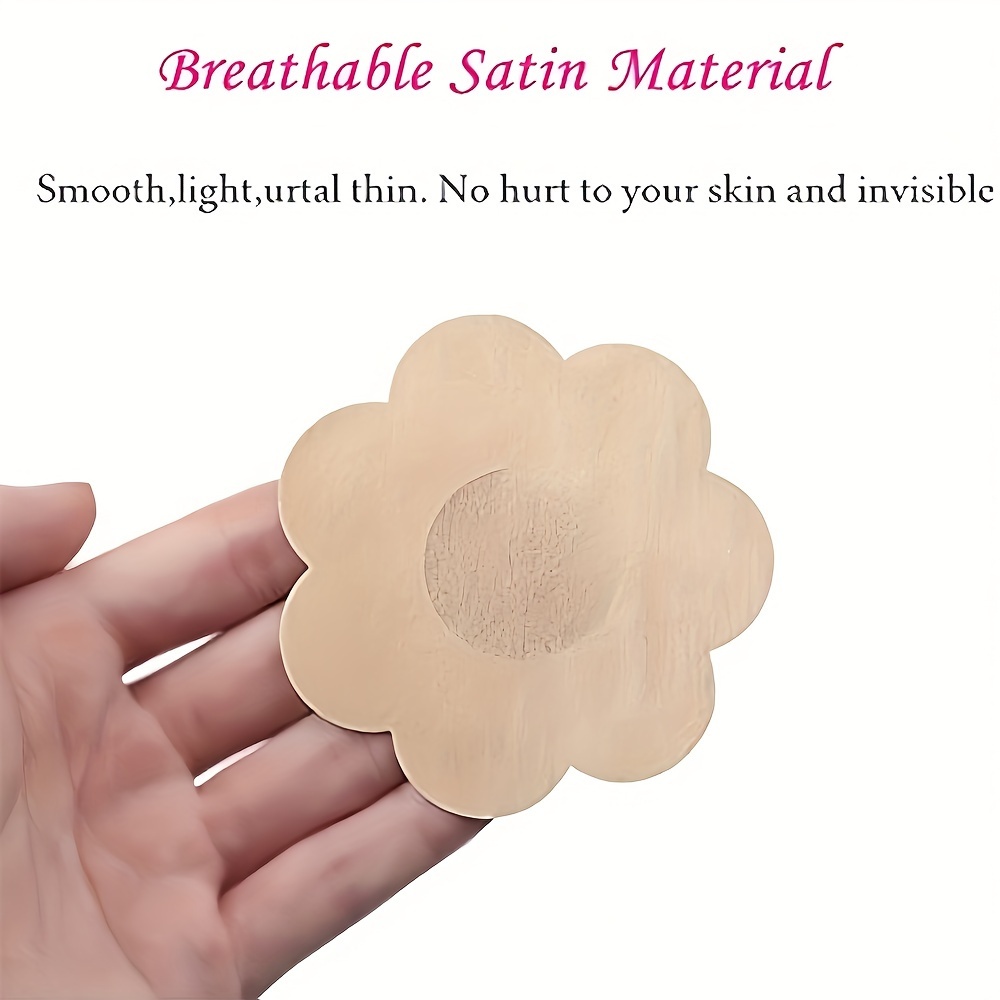30 Pairs Nipple Covers For Women Disposable Breathable Satin Pasties  Adhesive Breast Pasties Bra