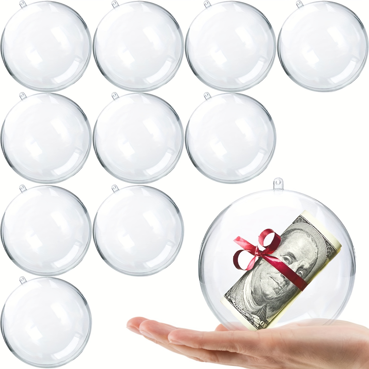 4.7 Snowed Glass Ball Ornament Clear White