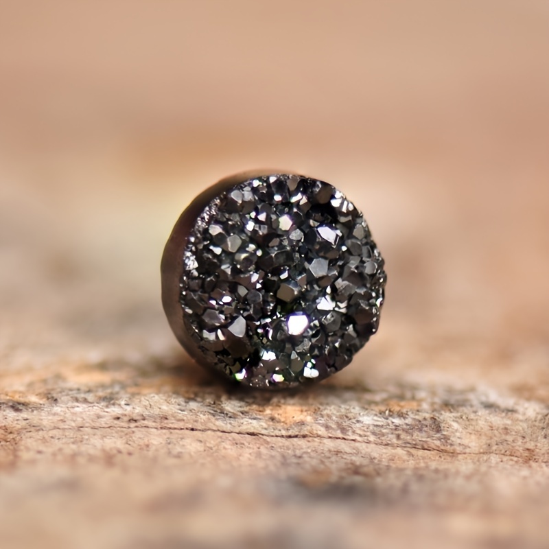 Men's Crystal Stud Earrings, Elegant Design