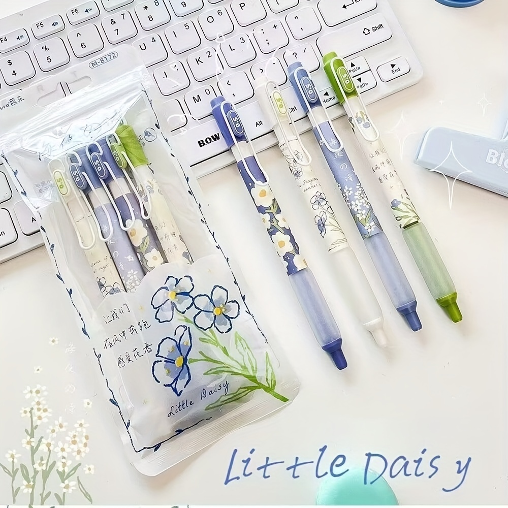 Cute Mini Flower Gel Pens Black Ink Neutral Pens Kawaii - Temu