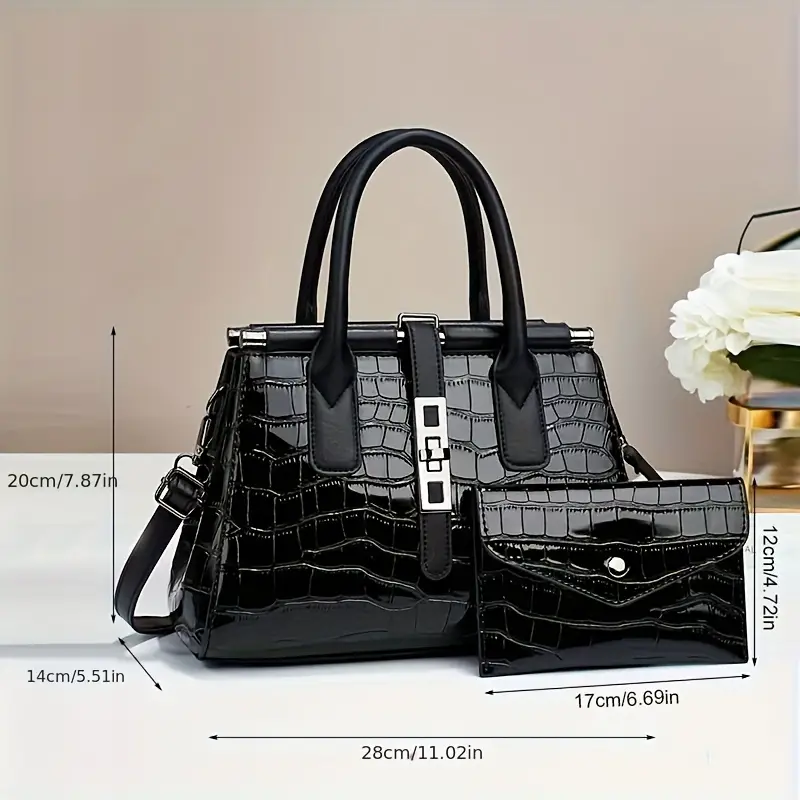 fashion top handle satchel bag trendy crossbody bag womens casual handbag shoulder bag purse details 5