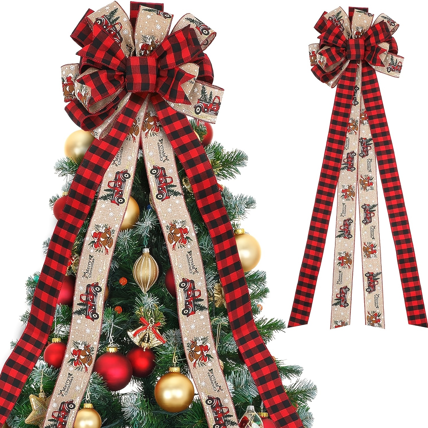 Christmas Hand Towels Black Buffalo Plaid Christmas Tree - Temu