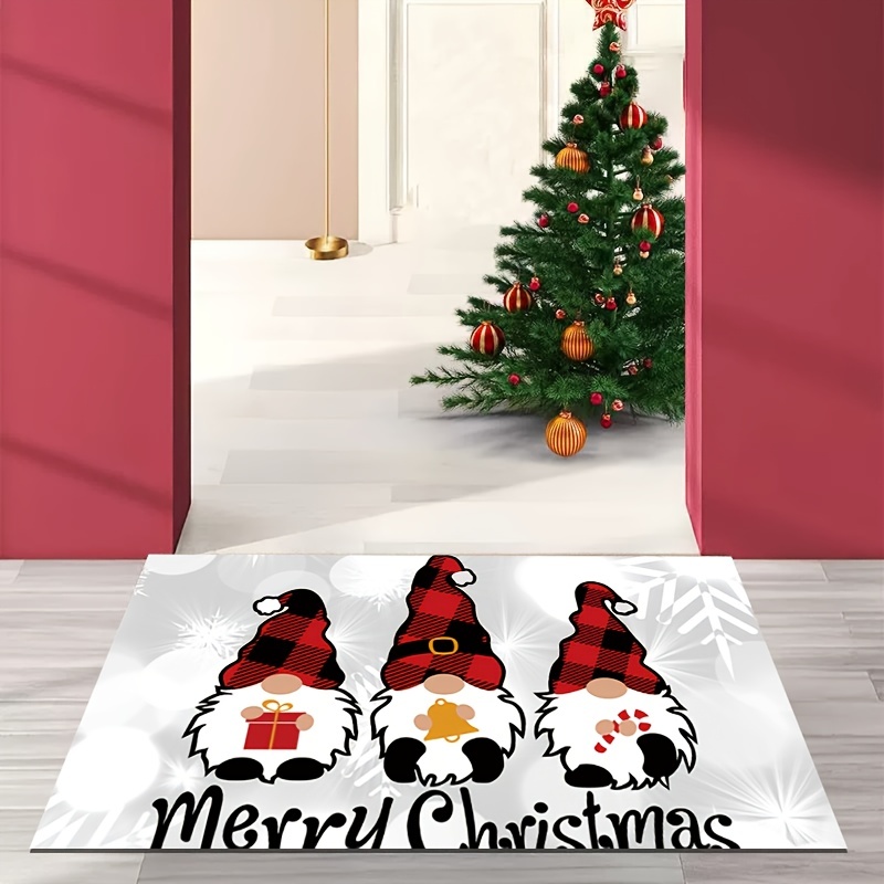 Plaid Christmas Gnome Pattern Floor Mat, Soft Anti-fouling Anti-slip Waterproof  Mat, Suitable For Living Room Kitchen Bedroom Laundry Room, Machine  Washable, Room Decor, Home Decor - Temu