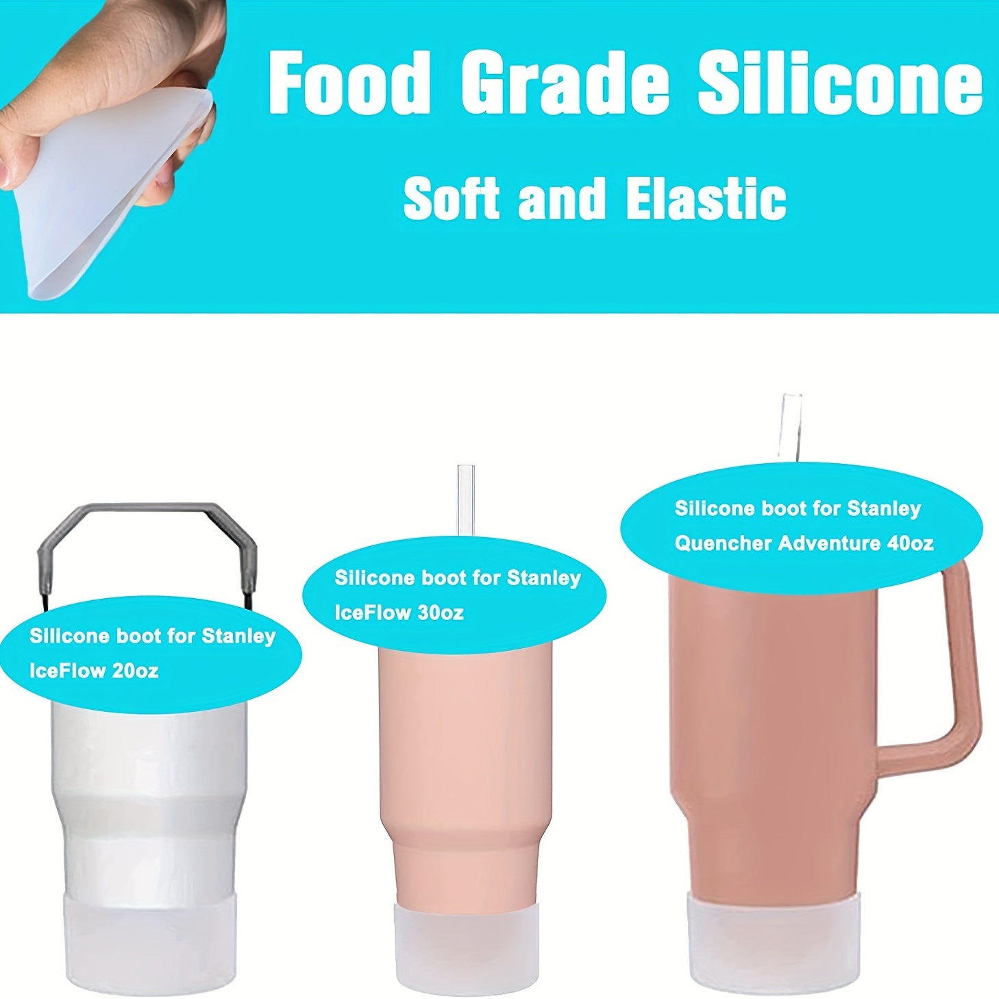 4PCS Cup Silicone Bottom Protective Sleeve Boot For Stanley