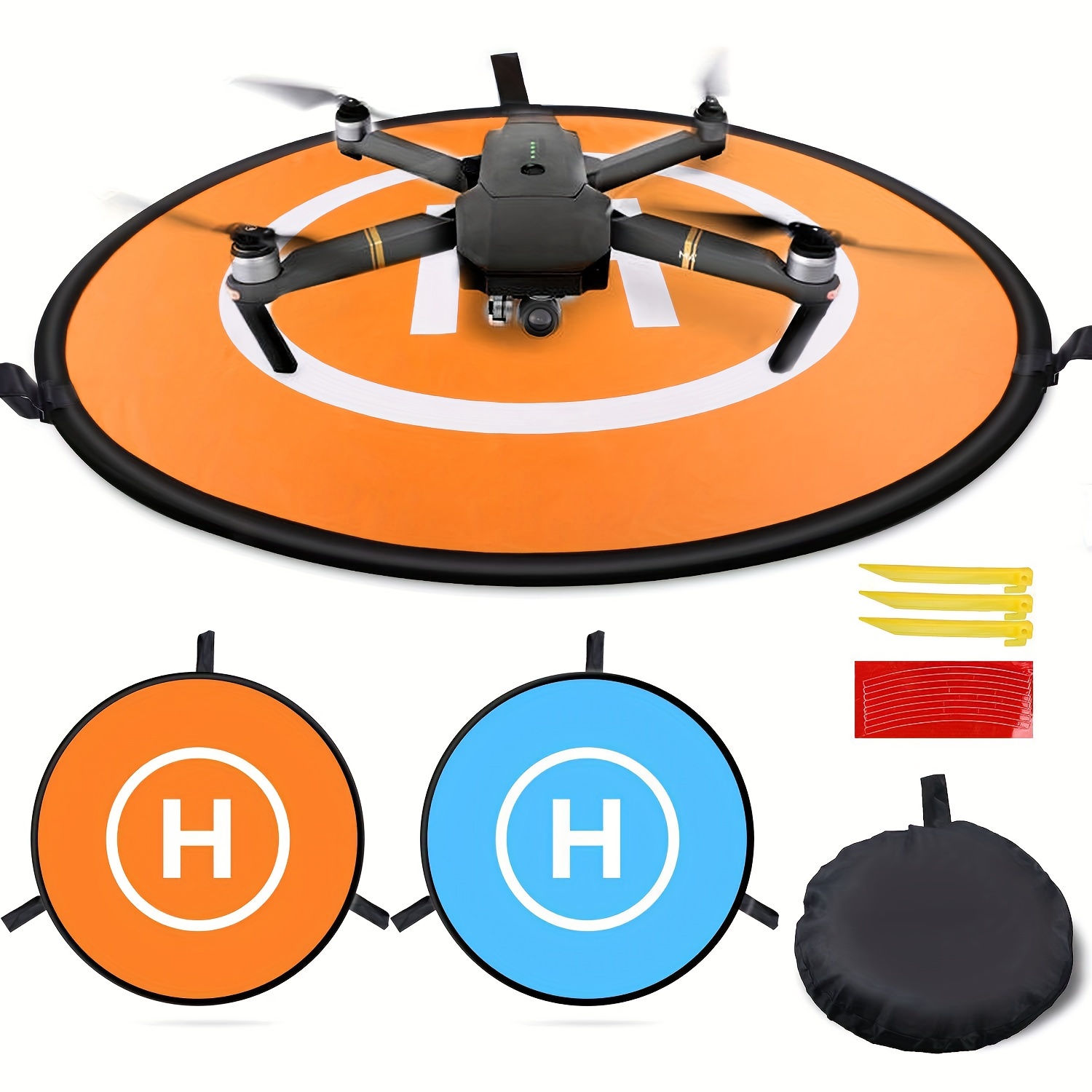 Drone Landing Pads, KINBON Waterproof 30'' Universal Landing Pad Fast-fold  Double Sided Quadcopter Landing Pads for RC Drones Helicopter DJI Spark