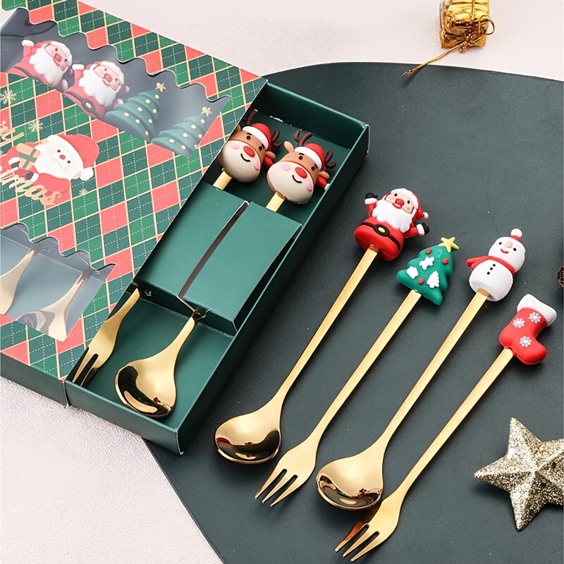 Halloween Style Silverware Set Gift Box Tableware Cutlery Set, Golden 2  Fork 2 Spoon, Coffee Spoon Dessert Fork Elegant Gift For Friends Halloween  Gift, Mirror Polished Strange Small Stuff - Temu Germany