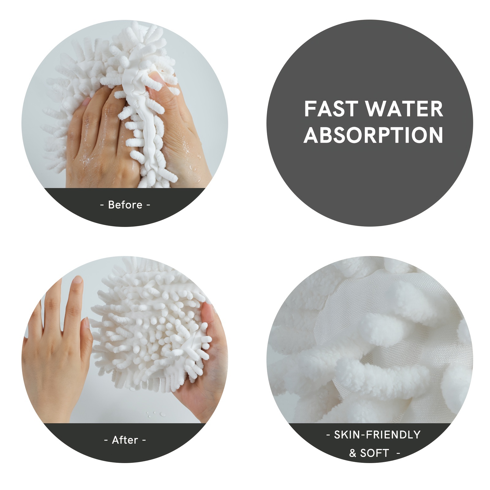 Instant Dry Fuzzy Ball Hand Towels