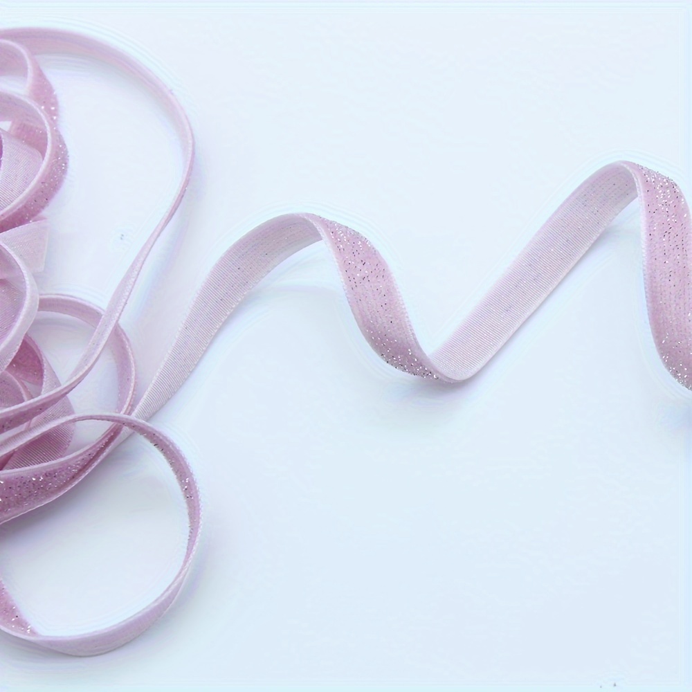 Iridescent Glitter On Satin 2.5 Wired Ribbon - Light Pink