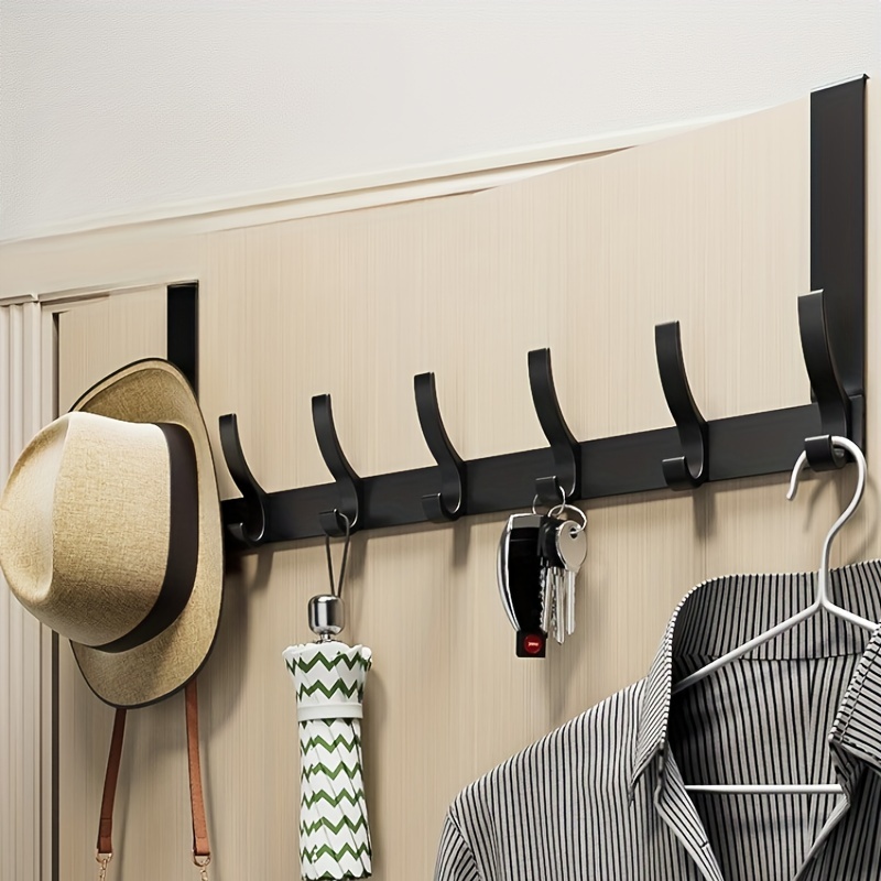 Black Wall Mounted Coat Rack 18 Inch| Mounted Coat rack6 Hook Coat Rack  Wall Mounted for Hanging Coats, Jacket,Hats, Bags, Backpacks, Towels, and  More