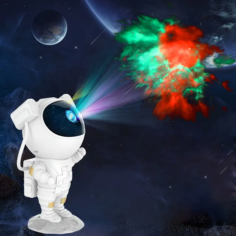 1 set star projector galaxy night light kids room decor aesthetic adjustable head angle astronaut nebula galaxy projector gift for kids adults home party ceiling decor christmas details 1