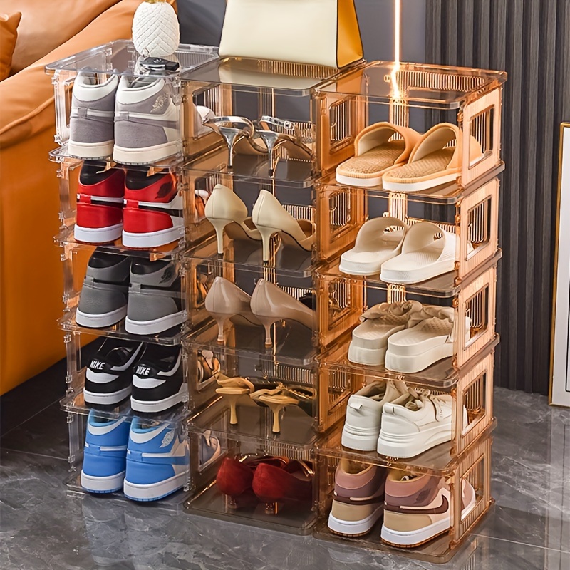 Shoe Rack 2-8 Tiers DIY Narrow Stckable Free Standing Shoes Storage Tall  Organizer Vertical Small Entryway Hallway Shelf - AliExpress