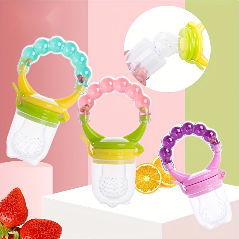 Chupete alimentador de frutas para bebés – Chupetes de dentición frescos,  mordedores de frutas para bebés de 3 a 24 meses, 6 bolsas de silicona para