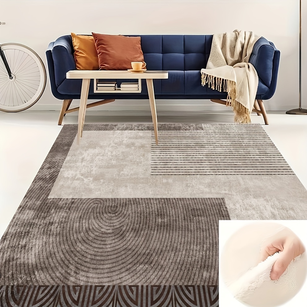 Modern Living Room Washable Area Rug Waterproof Stain - Temu