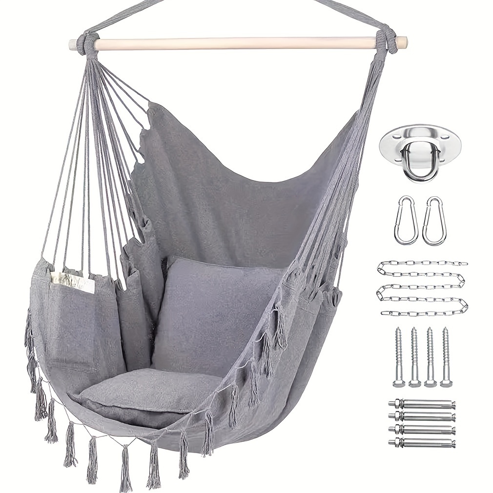 1pc tassel hanging chair nordic style indoor and outdoor swing outdoor camping beach hammock sports & outdoors temu