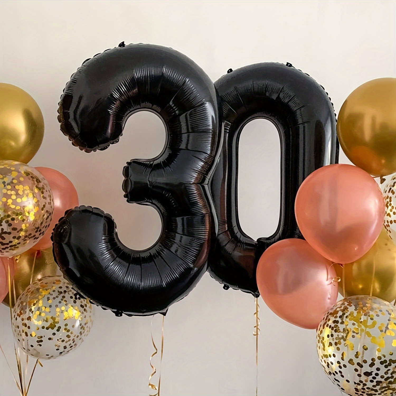 Globos de decoración de cumpleaños número 30, decoración de cumpleaños de  30 años, para hombres y niños, plateado y negro, decoración de fiesta de