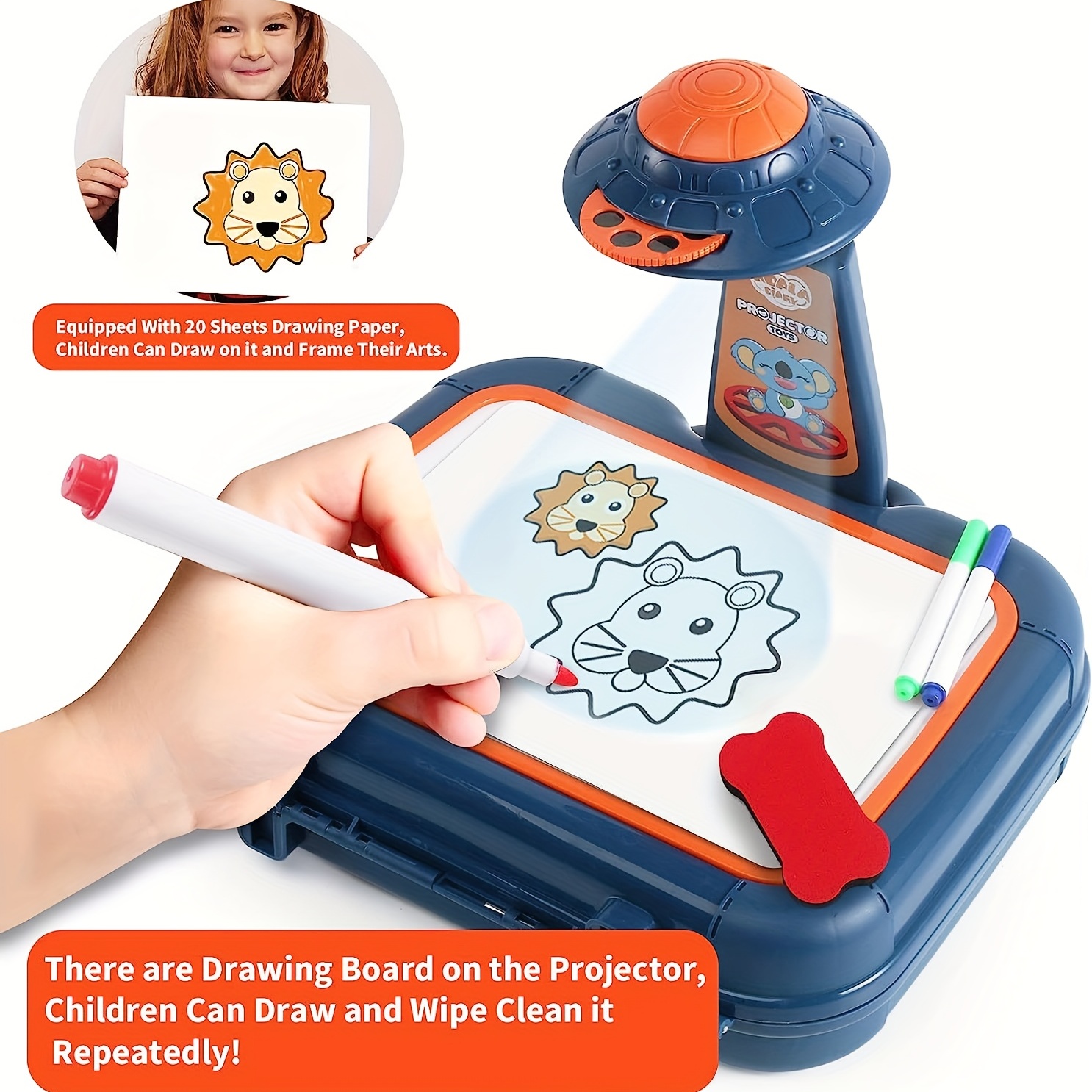 Drawing Projector Table for Kids, Trace and Draw Projector Toy Handbag  Design Smart Projection Drawing Board Early Learning Educational Toy  Painting