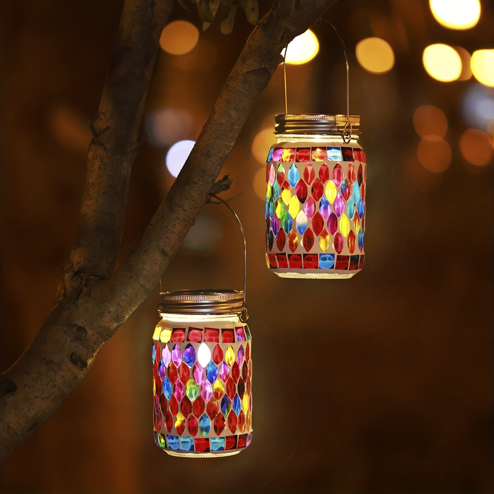 Solar Outdoor Mosaic Lamp Solar Outdoor Hanging Lamp - Temu