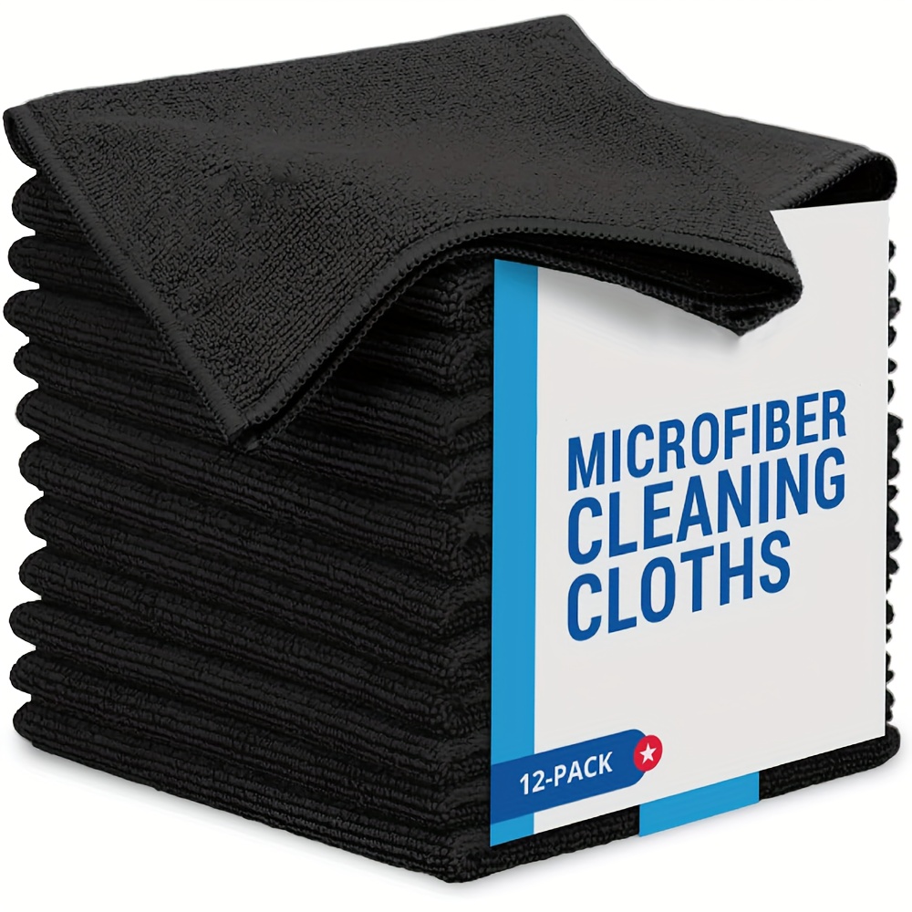 12 paños de limpieza de microfibra de alta calidad, altamente absorbentes,  sin pelusas, sin arañazos, suministros de limpieza reutilizables, para