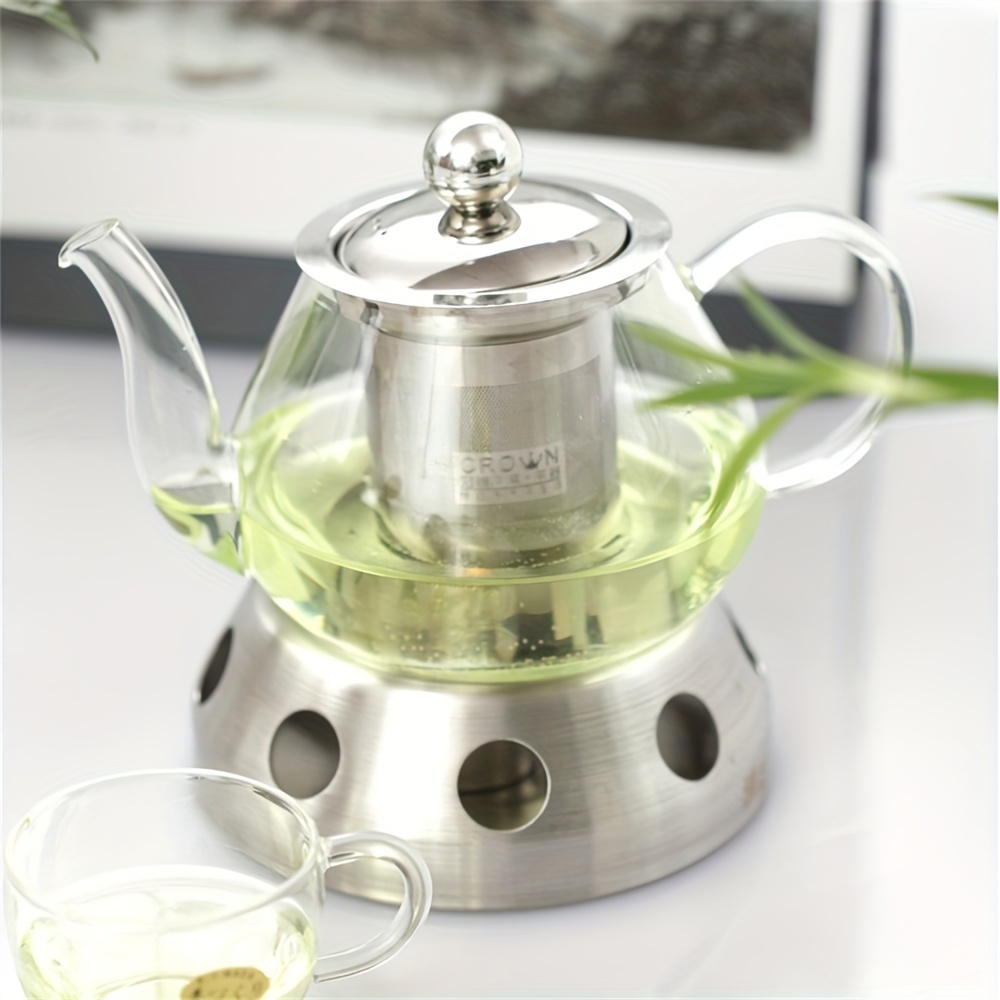Teapot Kettle with Warmer - Tea Pot and Tea Infuser Set - Glass