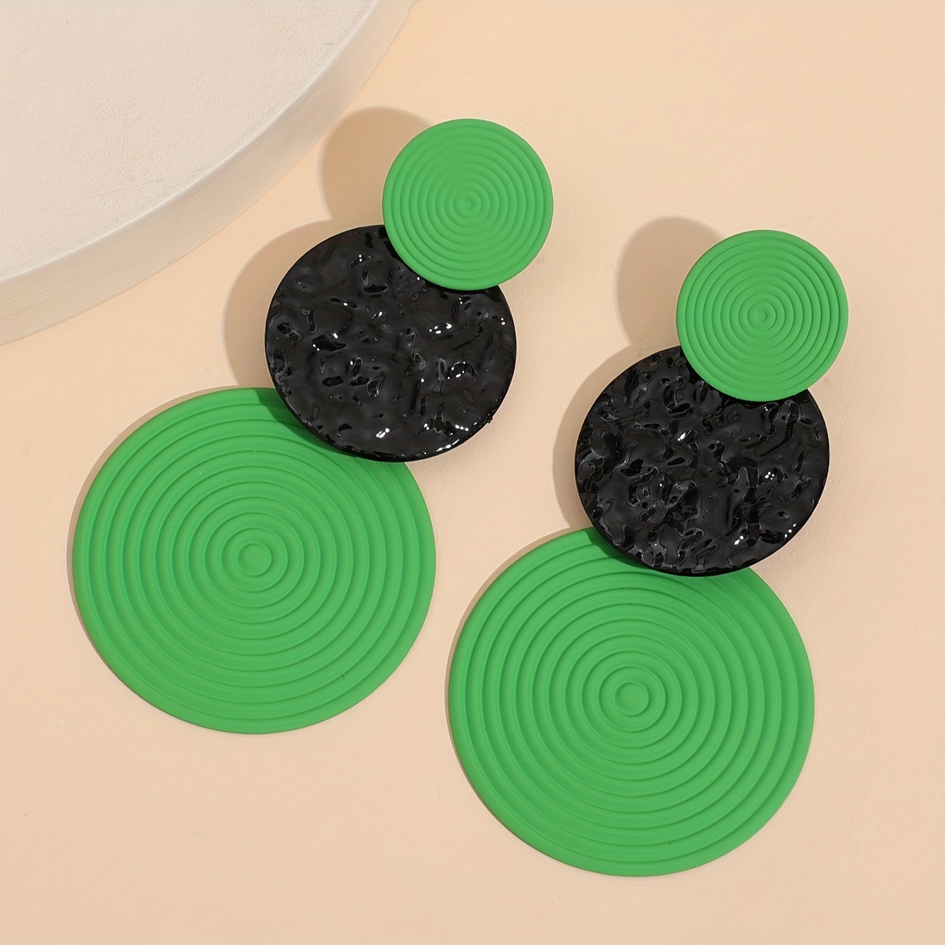 Geometric Round Dangle Earrings Unique Statement