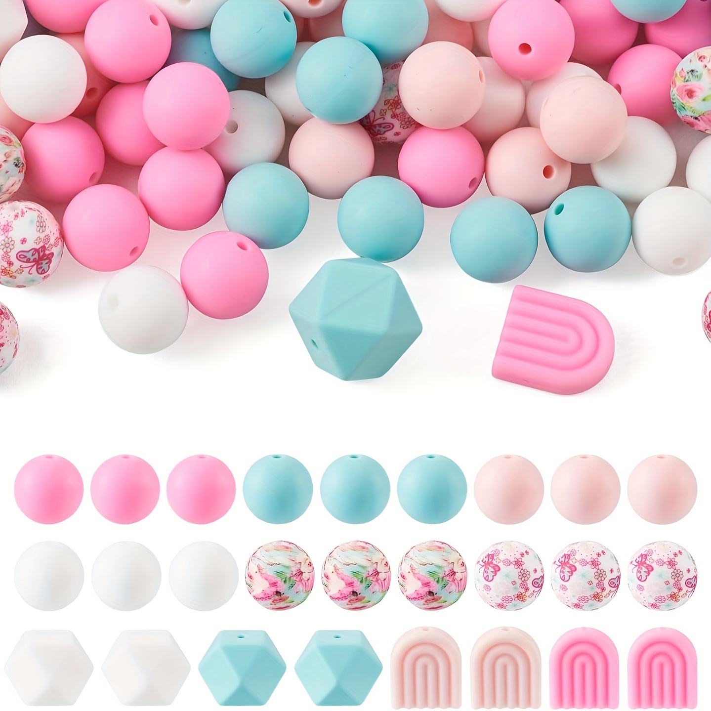 Silicone Colorful Spacer Beads For Jewelry Making Diy - Temu