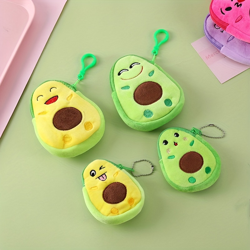 Girl s Cute Cartoon Funny Plush Avocado Coin Purse Portable Temu