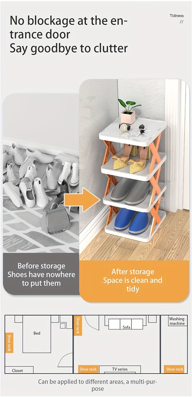 Stackable Shoe Shelf For Small Spaces - Easy To Assemble And