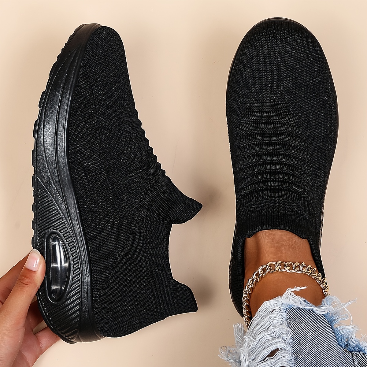 Women's Breathable Knit Sneakers Low Top Slip On Shoes