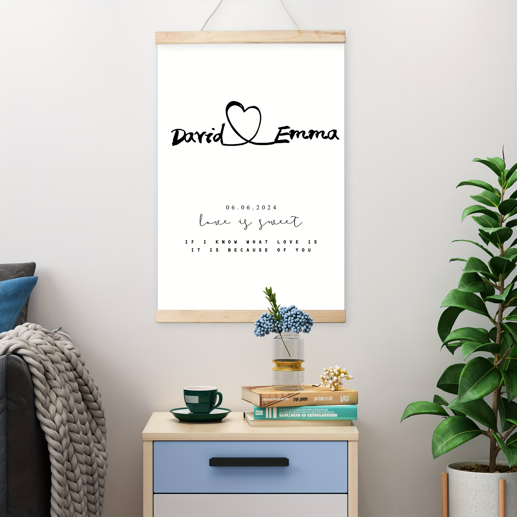 Póster Personalizado Con Nombre Personalizado Para Amantes, Cartel Con  Estampado De Línea De Fecha Conmemorativa, Pintura Con Las Manos Para  Pareja, Arte De Pared, Imagen De Aniversario De Boda - Pintura Y