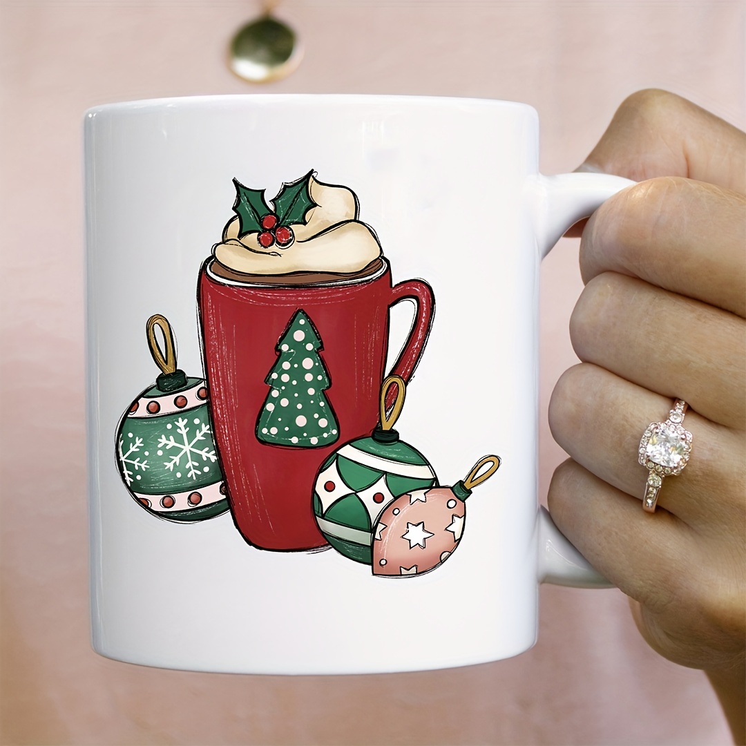 Christmas UV DTF Cup Wrap Transfer Sticker for Glass Coffee Cup