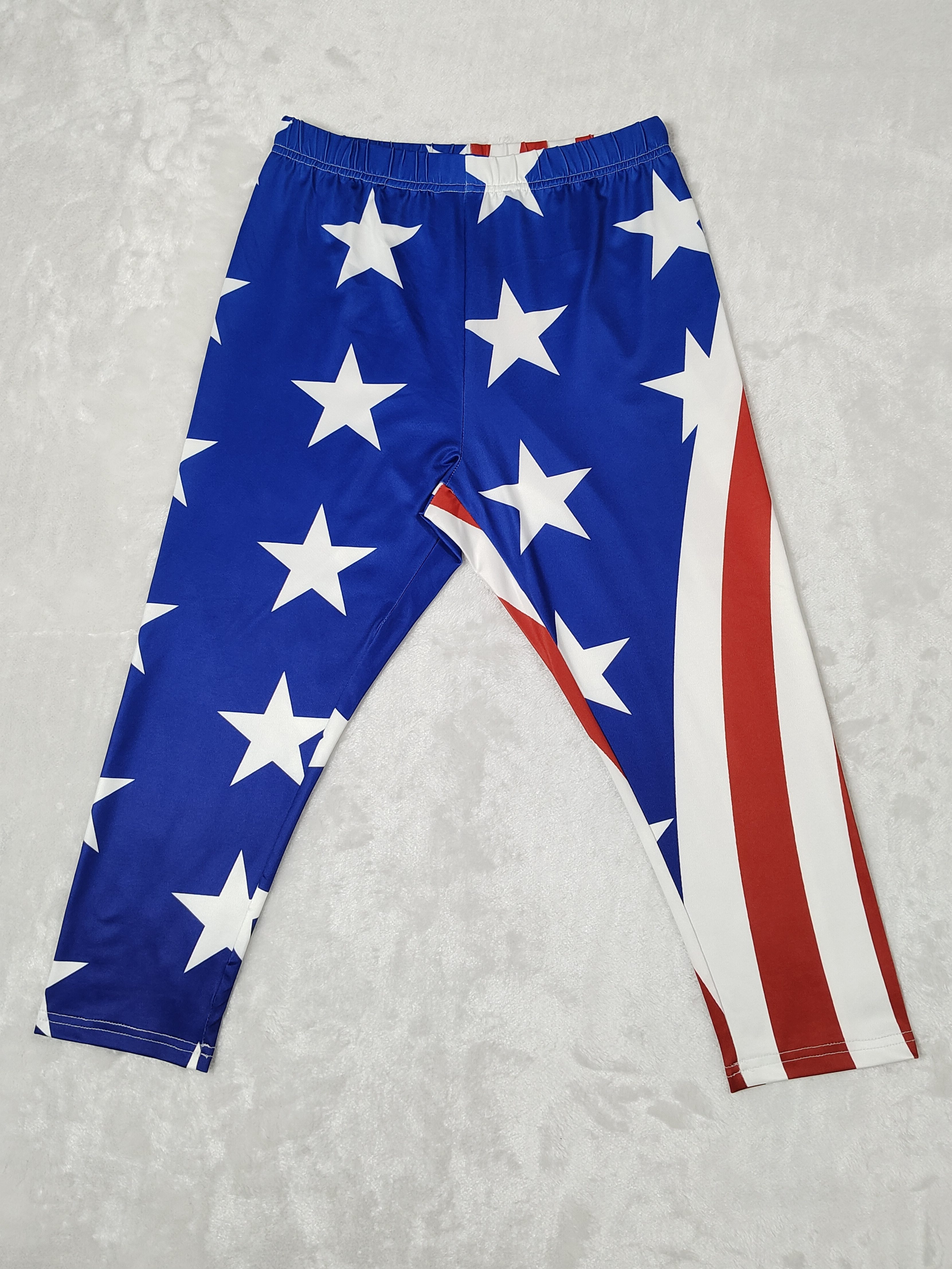 Womens Leggings, American Flag Capri Leggings