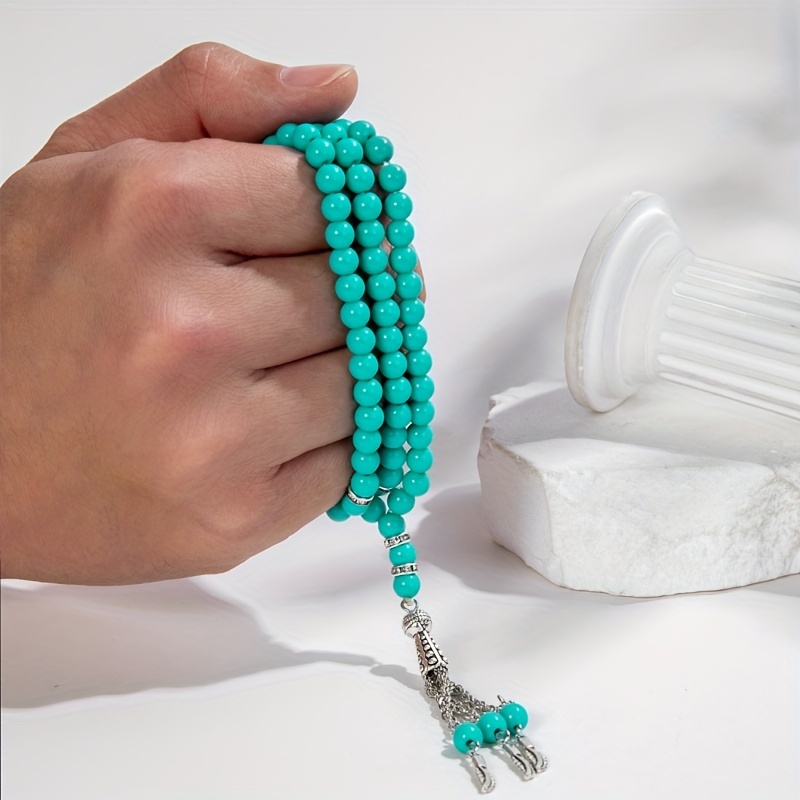 

Style perles turquoise islamiques de prière - Ramadan musulman Tasbih avec décoration de pour un et des de cadeaux.