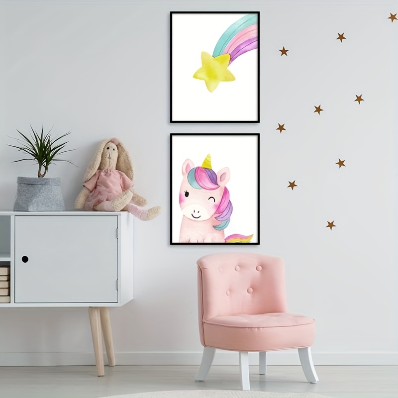 Unicorn Wall Decor , Set of Unicorn Prints , Girls Wall Art